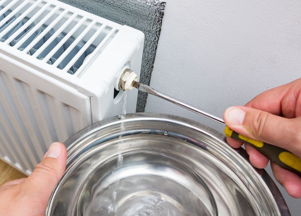 fuite d'eau sur un radiateur